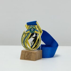 Медаль металева з футболу ЧЕМПІОНАТ ХМЕЛЬНИЦЬКОЇ ОБЛАСТІ 70х55 мм АРТПРИЗ 4751М3