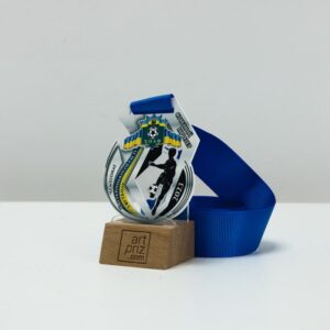 Медаль металева з футболу ЧЕМПІОНАТ ХМЕЛЬНИЦЬКОЇ ОБЛАСТІ 70х55 мм АРТПРИЗ 4751М3