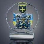 Нагорода кругла зі скла з огранованими краями Висота 18см  GL-83I