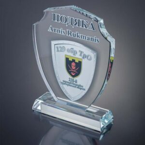 Нагорода зі скла у форми щита Висота 16см GL-82I