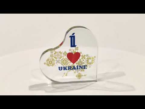 Нагорода зі скла у формі серця Висота 12см GL-90I