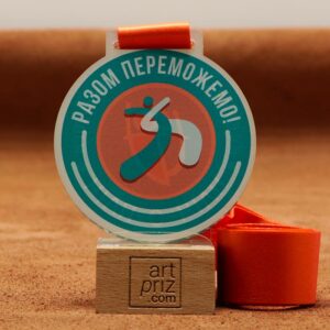 Медаль акрилова ПЛІЧ-О-ПЛІЧ 70х75мм 675M3