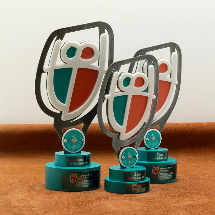 Приз нагородний з метала, дерева та акрилового скла ПЛІЧ-О-ПЛІЧ за 2-МІСЦЕ H27см 675N223