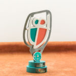 Приз наградной из металла, дерева и акрилового стекла ПЛІЧ-О-ПЛІЧ за 3-МЕСТО H24см 675N323