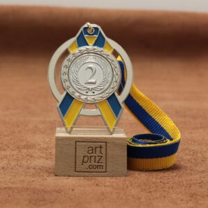 Медаль MA5012 Срібло зі стрічкою D65мм та жетоном D25