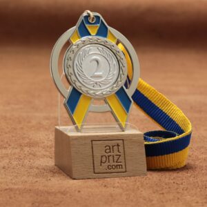 Медаль MA5012 Срібло зі стрічкою D65мм та жетоном D25