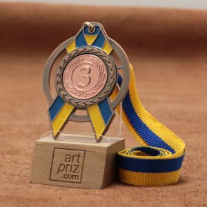 Медаль MA5012 Бронза зі стрічкою D65мм та жетоном D25