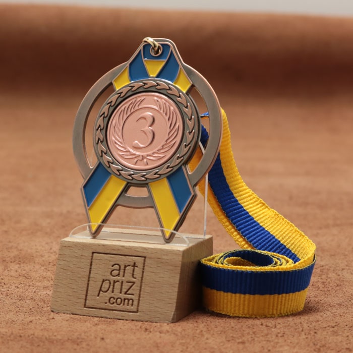 Медаль MA5012 Бронза зі стрічкою D65мм та жетоном D25