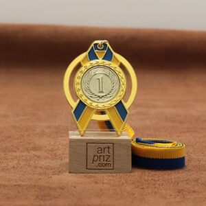 Медаль MA5012 Золото зі стрічкою D65мм та жетоном D25