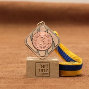 Медаль МА1549 Бронза зі стрічкою D45мм та жетоном D25