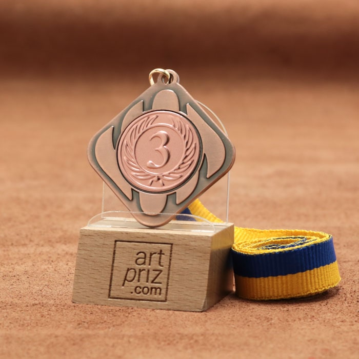 Медаль МА1549 Бронза зі стрічкою D45мм та жетоном D25