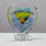 Нагорода зі скла у формі серця Висота 14см GL-88I