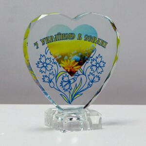 Нагорода зі скла у формі серця Висота 14см GL-88I