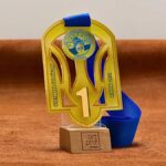 Медаль акриловая местовая ГЕРБ УКРАИНЫ ПЕРВОЕ МЕСТО Размер 110Х75мм 401MGG123