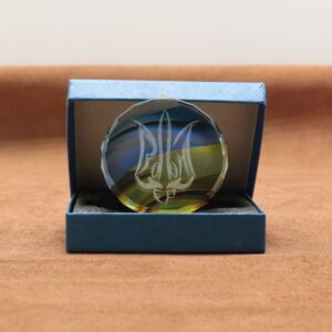 Медаль скляна з гранями Д70мм в коробці GL-89IFB