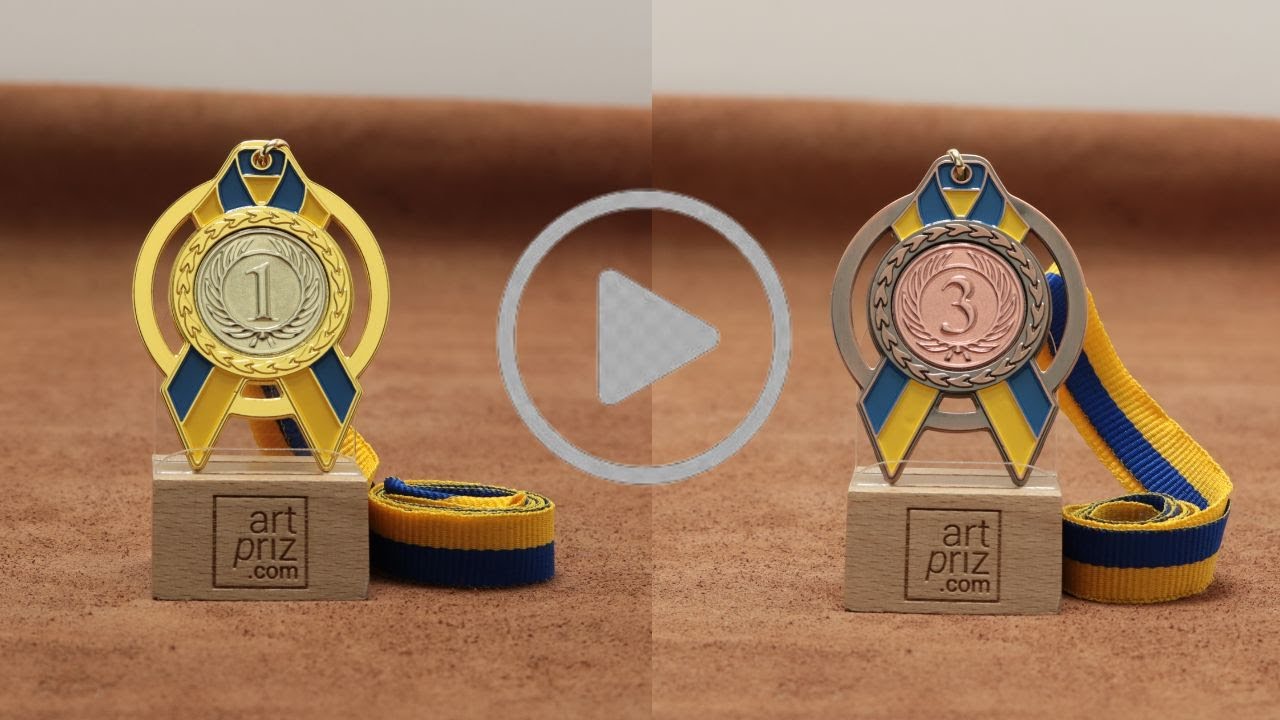 Медаль MA5012 Срібло зі стрічкою D65мм та жетоном D25