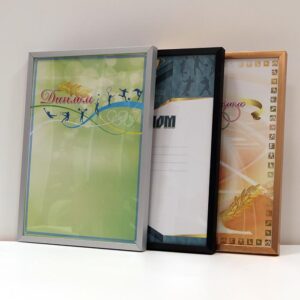 Фоторамка з алюмінію чорна 21х30 (А4) Для фото, дипломів, сертифікатів, грамот RABА4