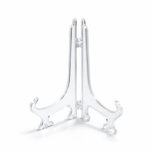 Пластикова підставка для сувенірної тарілки, плакетки, фоторамки, Прозора, 175х120мм PP17