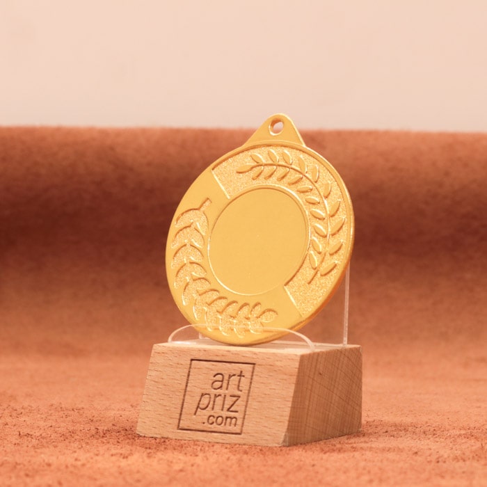 Медаль МА11020  D50мм, жетон 25мм, Золото, без стрічки