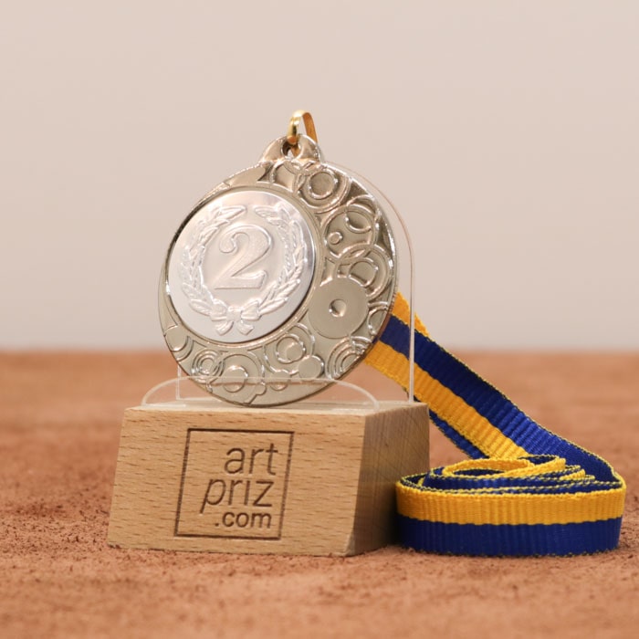 Медаль MA1840SL Срібло зі стрічкою 10мм D40мм місце під жетон Д25мм