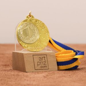 Медаль MA1840GL Золото зі стрічкою 10мм D40мм місце під жетон Д25мм