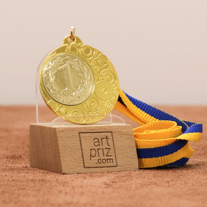 Медаль MA1840GL Золото зі стрічкою 10мм D40мм місце під жетон Д25мм