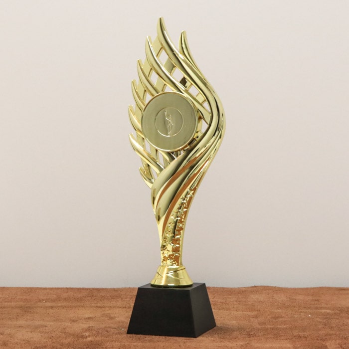 Статуетка ВЕРЕС універсальна нагорода прикрашена зірками тримач, місце під жетон D 50мм h28см B65