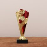 Кубок РУСАВА H205мм Жетон 25мм, колір Золото-червоний, 25R20