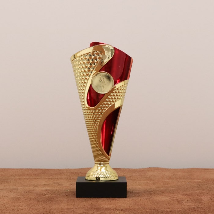 Кубок РУСАВА H205мм Жетон 25мм, колір Золото-червоний, 25R20