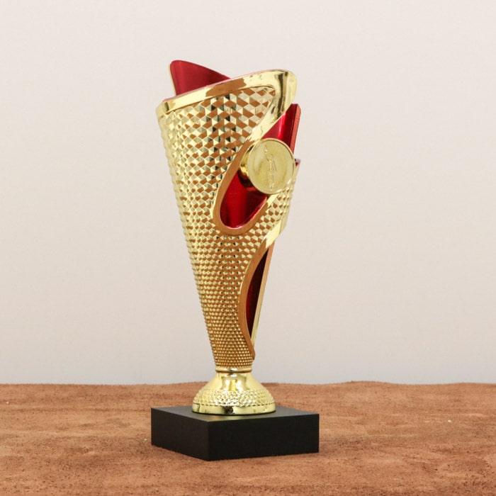 Кубок РУСАВА H205мм Жетон 25мм, колір Золото-червоний, 25R20