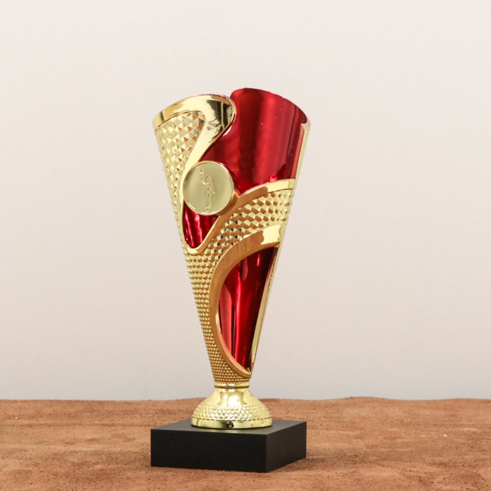 Кубок РУСАВА H205мм Жетон 25мм, колір Золото-червоний, 25R20