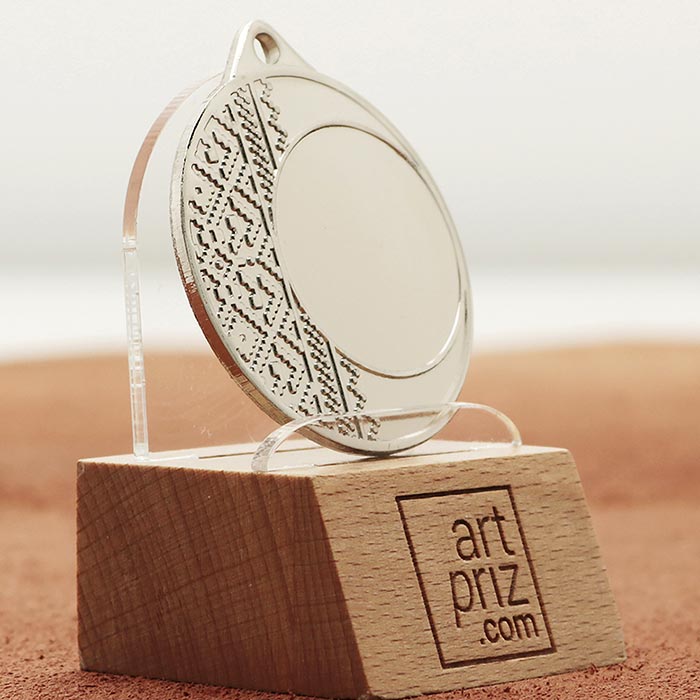 Медаль MA1540 Срібло Д40мм Жетон Д25мм Орнамент вишиванка