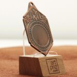 Медаль МА095 Бронза Шестикутна з гербом України місце під Жетон D25мм (65*40мм)