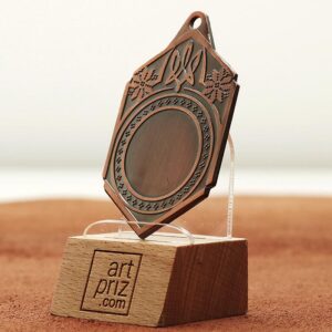 Медаль МА095 Бронза Шестикутна з гербом України місце під Жетон D25мм (65*40мм)