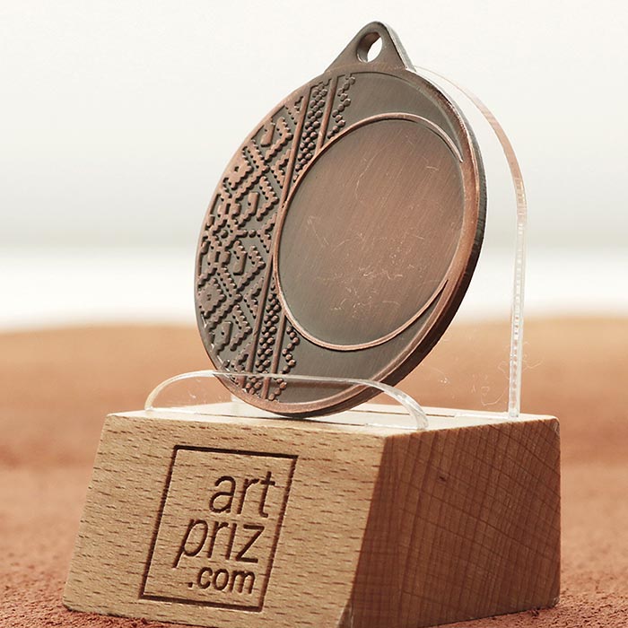 Медаль MA1540 Бронза Д40мм Жетон Д25мм Орнамент вишиванка