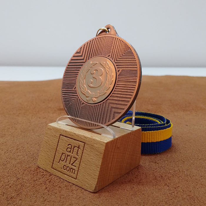 Медаль MA1550 Бронза с лентой D50мм место под жетон Д25мм