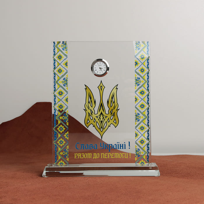 Награда из стекла с часами Высота 25см GL-108IC