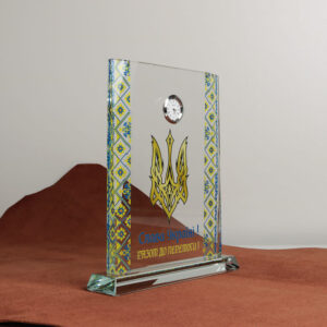 Нагорода зі скла з годинником Висота 28см GL-108IC GL-108IC