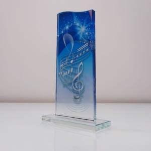 Нагорода зі скла з хвилєю Висота 27,5см GL-103I