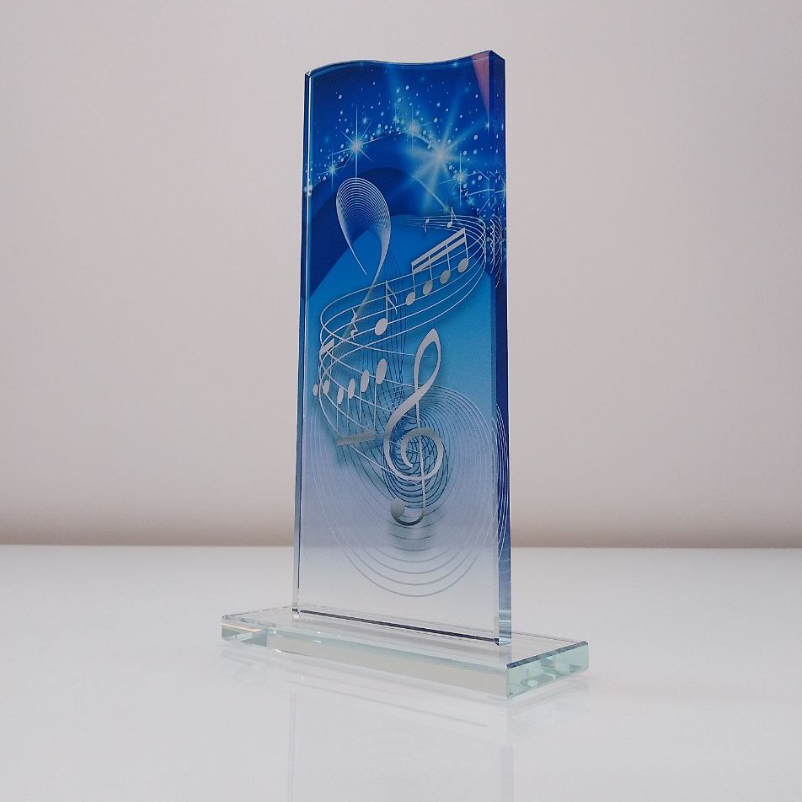 Нагорода зі скла з хвилєю Висота 27,5см GL-103I
