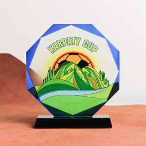 Нагорода зі скла з огранованими краями Висота 20см GL-111I