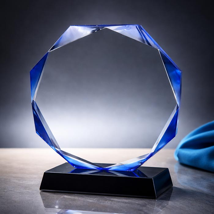 Нагорода зі скла з огранованими краями Висота 20см GL-111I