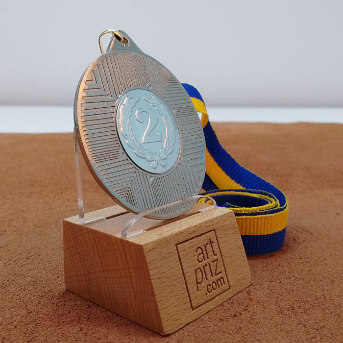 Медаль MA1550 Срібло зі стрічкою D50мм місце під жетон Д25мм