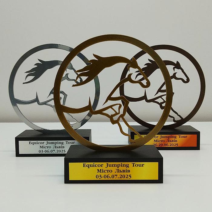 Елегантний кубок "Кінний Спорт" – Equicor Jumping Tour 19х23см 2N3754-5