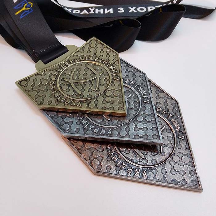 Медаль лита "Чемпіонат України з Хортингу" 10х11см АРТПРИЗ 2656-5