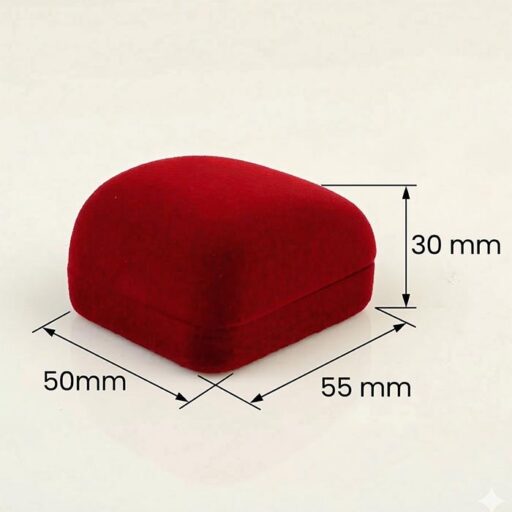 Оксамитова (бархатна) коробка футляр 50х55х30мм Бордова 308 Bordo