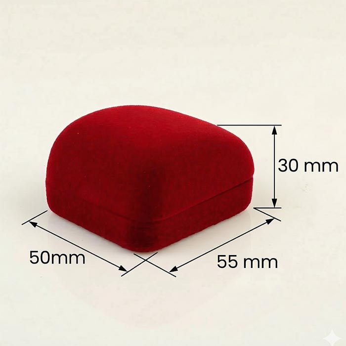 Оксамитова (бархатна) коробка футляр 50х55х30мм Бордова 308 Bordo