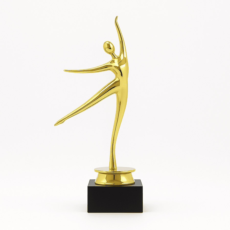 Статуэтка Танцовщица на Мраморном Основании, Золотистая (H19см) STT19