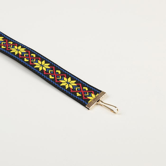 Стрічка ткана вишиванка синьо-жовто-червона 23 мм ST23B