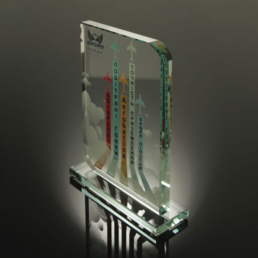 Нагорода зі скла 15мм Висота 19см GL-110I